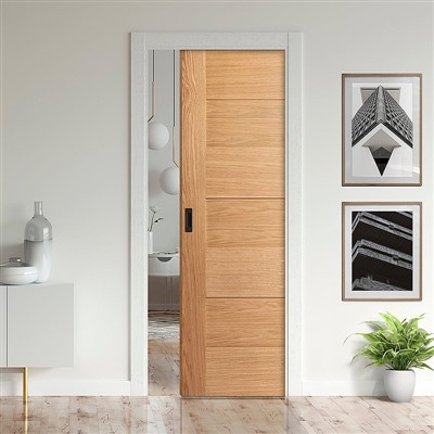 لکڑی کے پینل نے جیب سلائیڈنگ کا دروازہ ختم کیا